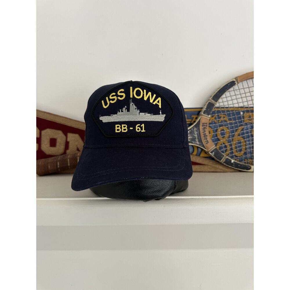 Vintage USS Iowa BB-61 Battleship Snapback Hat